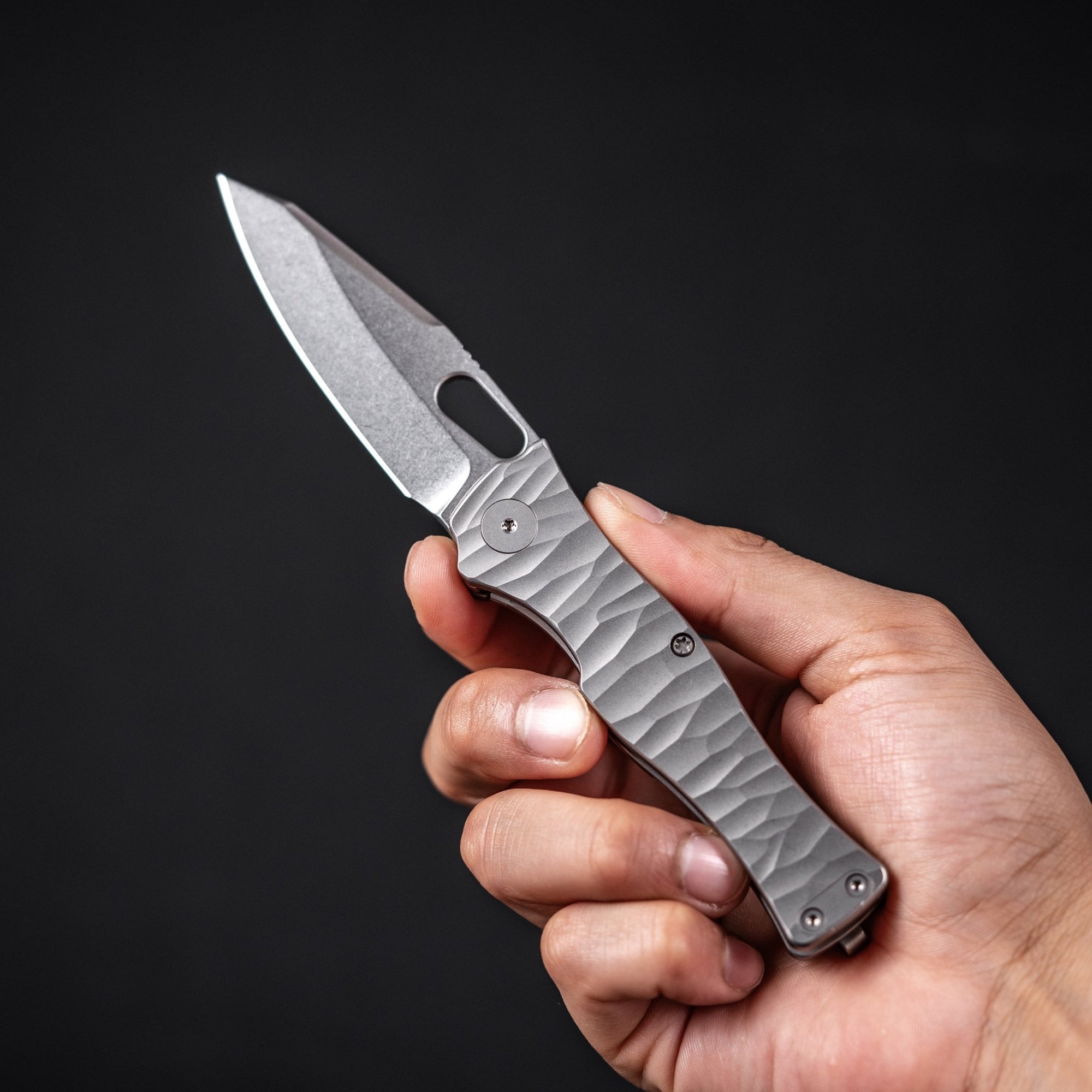 URBAN Castellan Non - Flipper - Stonewashed Vanax & Stonewashed Titanium w/ Rock Texture - URBAN EDC®