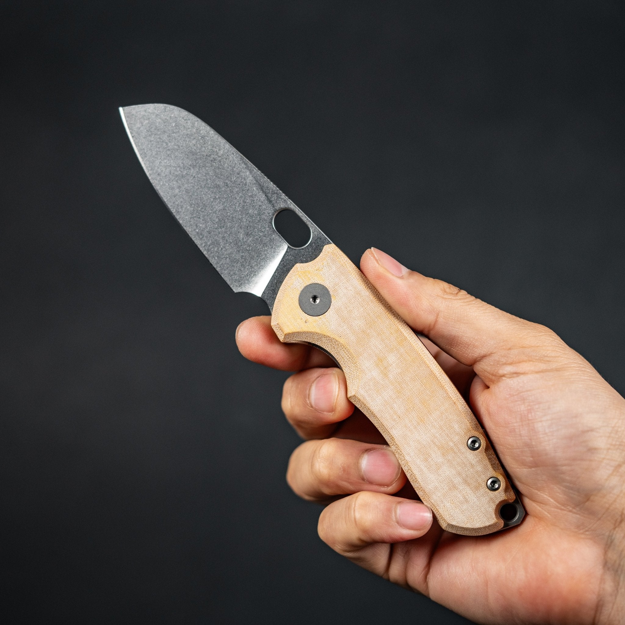 URBAN F5.5 - Fine Stonewashed Magnacut & Natural Linen Micarta