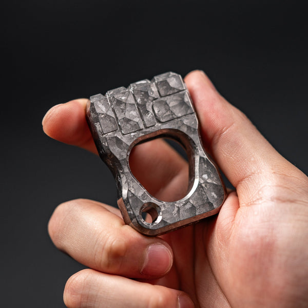 URBAN Fist Bump Bottle Opener - Stonewashed Crystal Titanium w/ Hammered Texture - URBAN EDC®