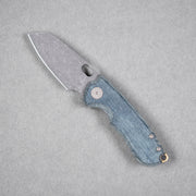 URBAN Jib - Acid-Etched Vanax & Blue Denim Micarta Linerlock w/ Bronze Backspacer - URBAN EDC®