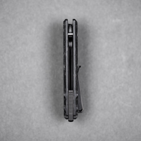 URBAN Jib - Belt Satin DLC Vanax & Marbled Carbon Fiber Linerlock - URBAN EDC®