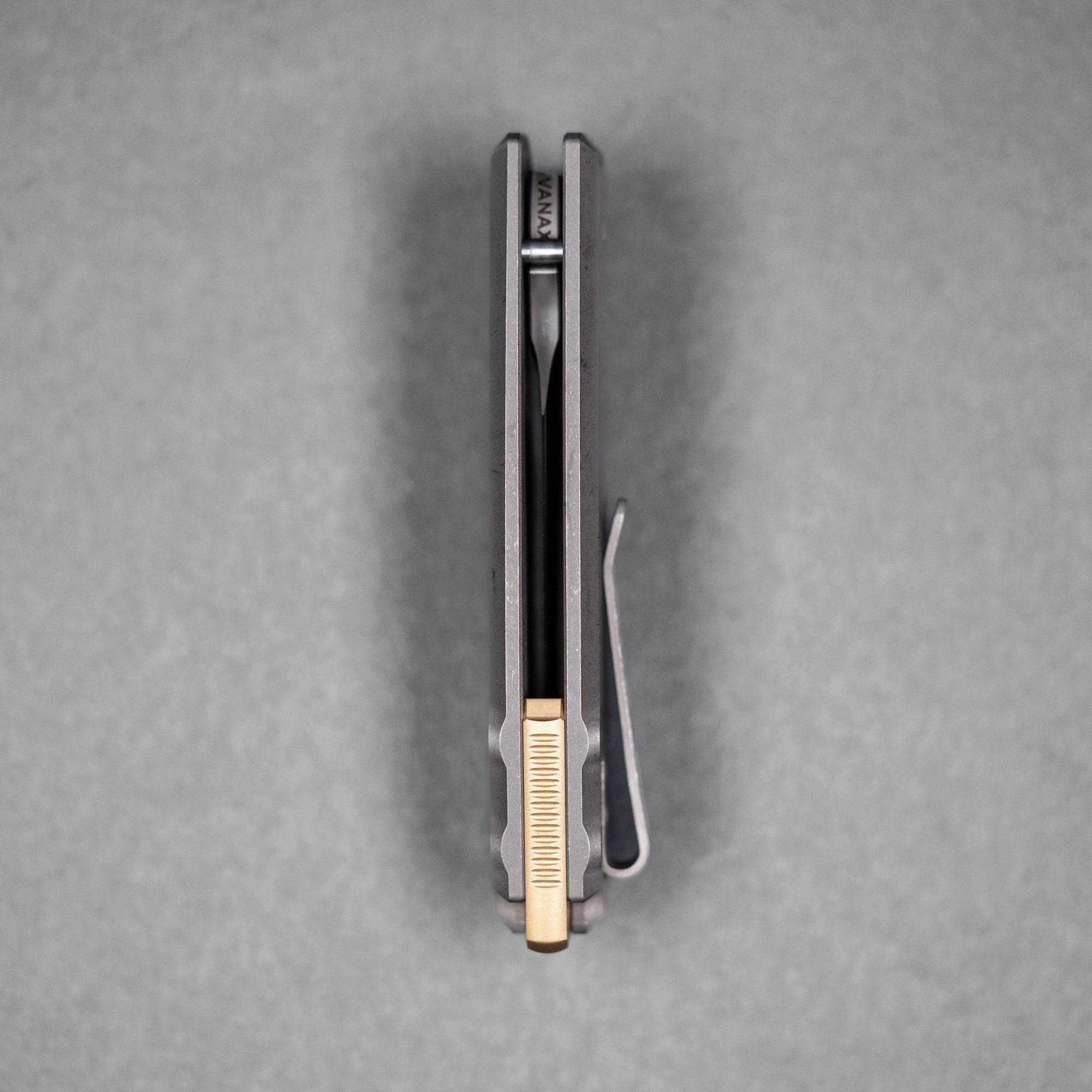 URBAN Jib - Darkwashed Vanax & Darkwashed Titanium Linerlock w/ Bronze Backspacer - URBAN EDC®
