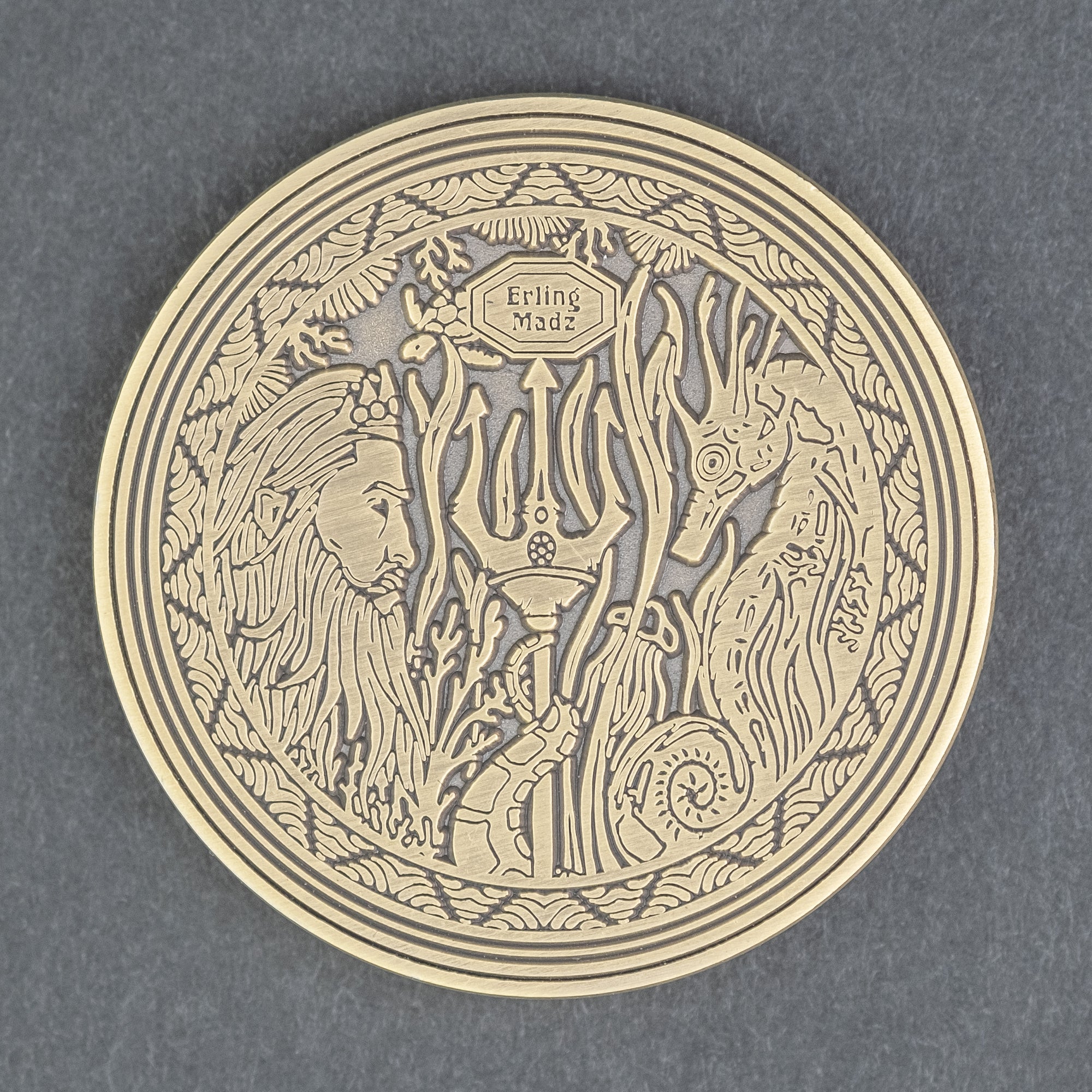 Erling EDC X Madzcreations Collab Coin - Antiqued Brass (Exclusive)