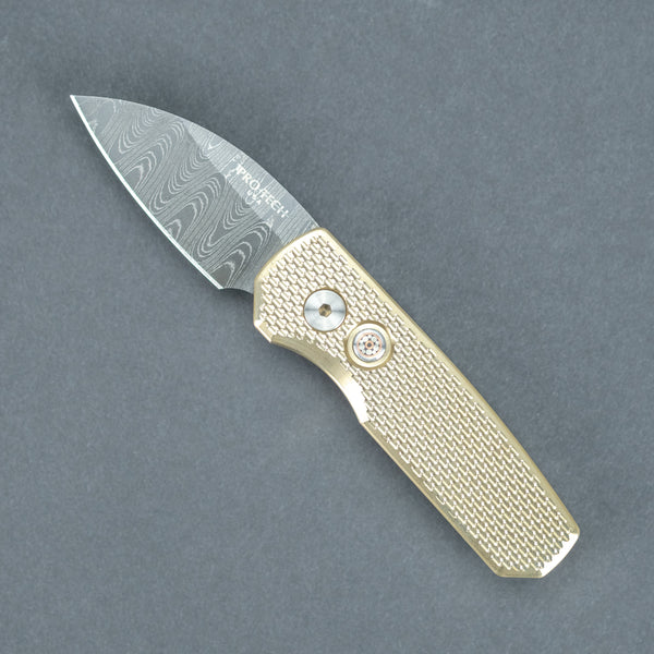 Pro-Tech Runt 5 - Chad Nichols Damascus & Textured Aluminum-Bronze (Limited)