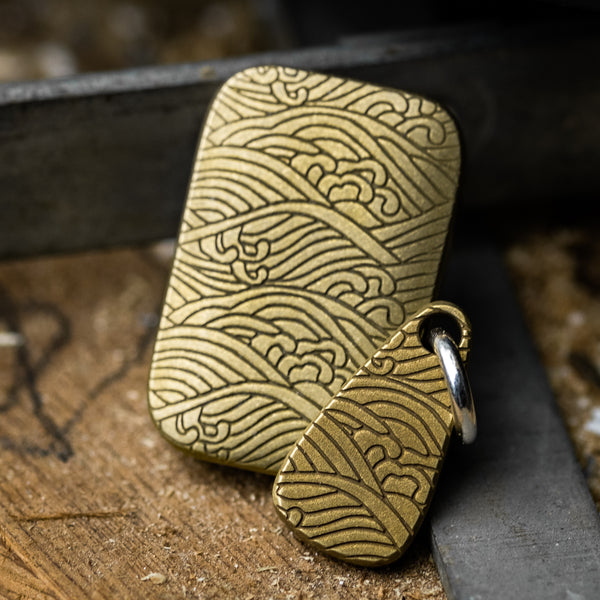 Ben Krein Pendant - Brass w/ Seigaiha Engraving V2 (Exclusive)