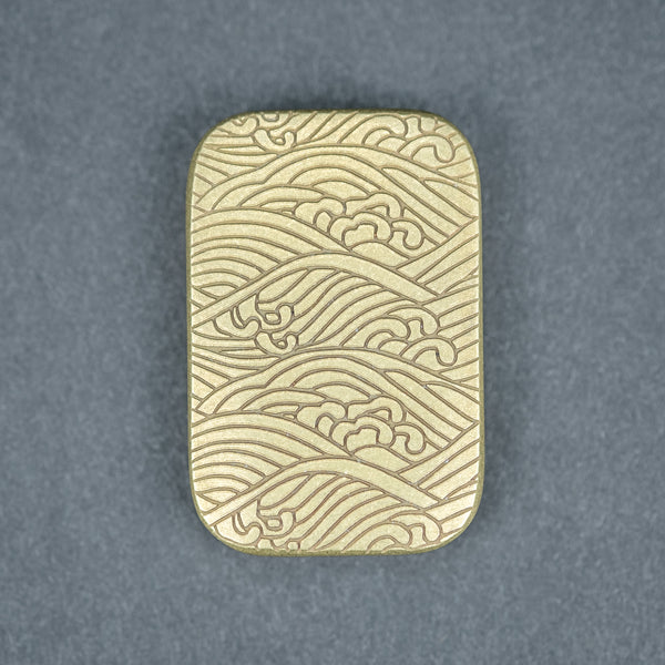 Ben Krein Worry Stone - Brass w/ Seigaiha V2 Engraving (Exclusive)