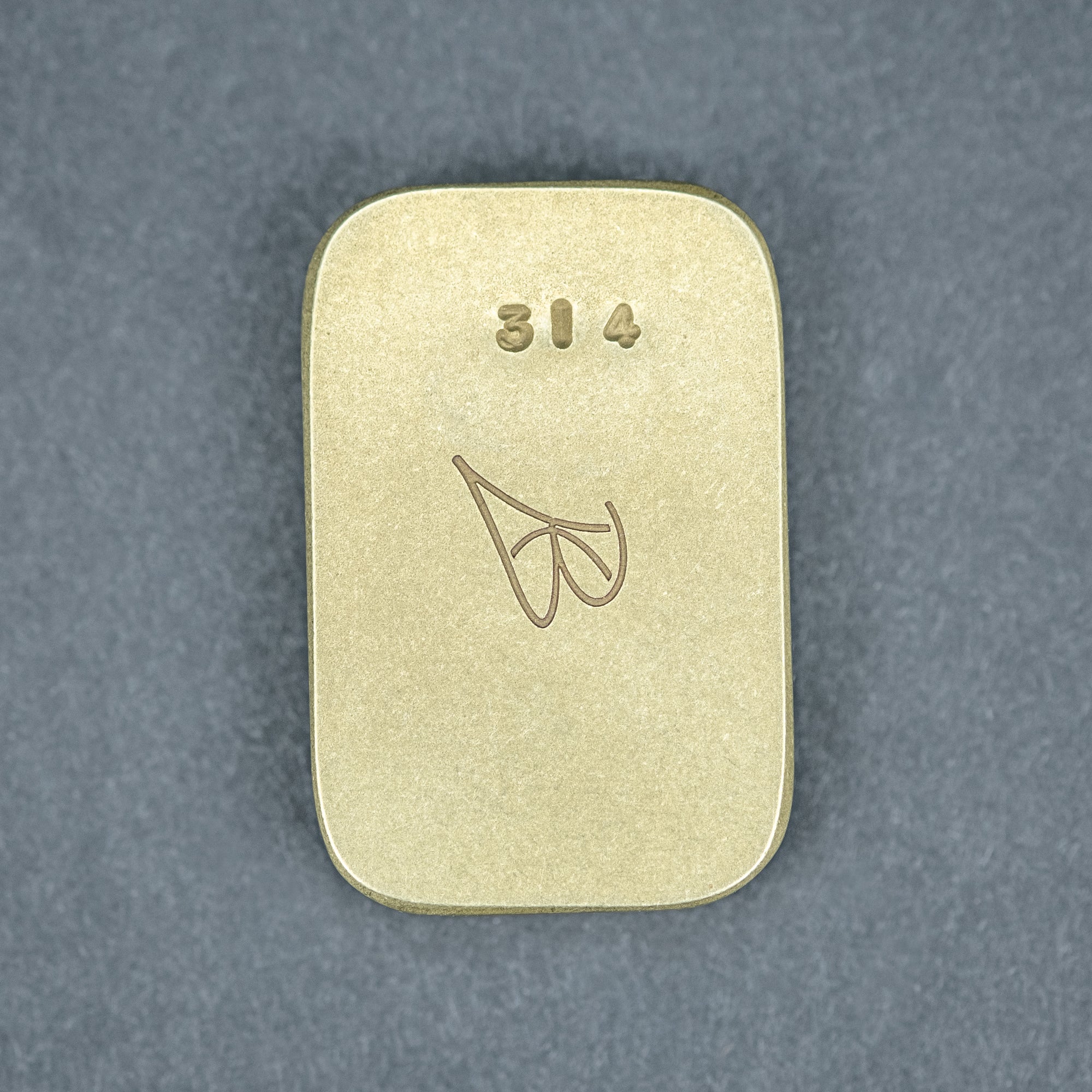 Ben Krein Worry Stone - Brass w/ Seigaiha V2 Engraving (Exclusive)