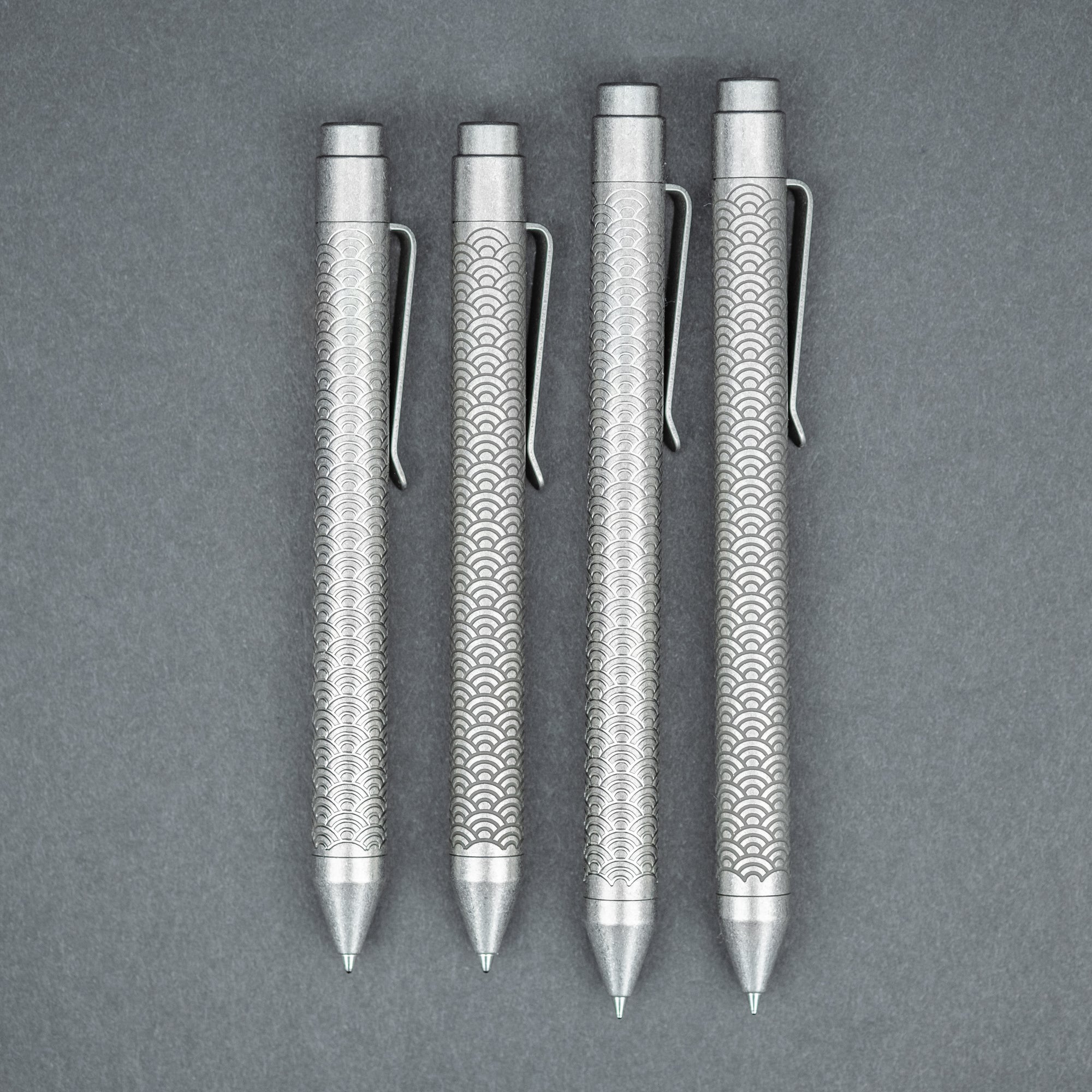 Nottingham Tactical TiClicker Pen - Titanium w/ Seigaiha Motif (Exclusive)