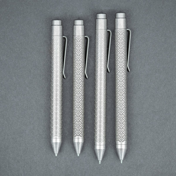 Nottingham Tactical TiClicker Pen - Titanium w/ Seigaiha Motif (Exclusive)