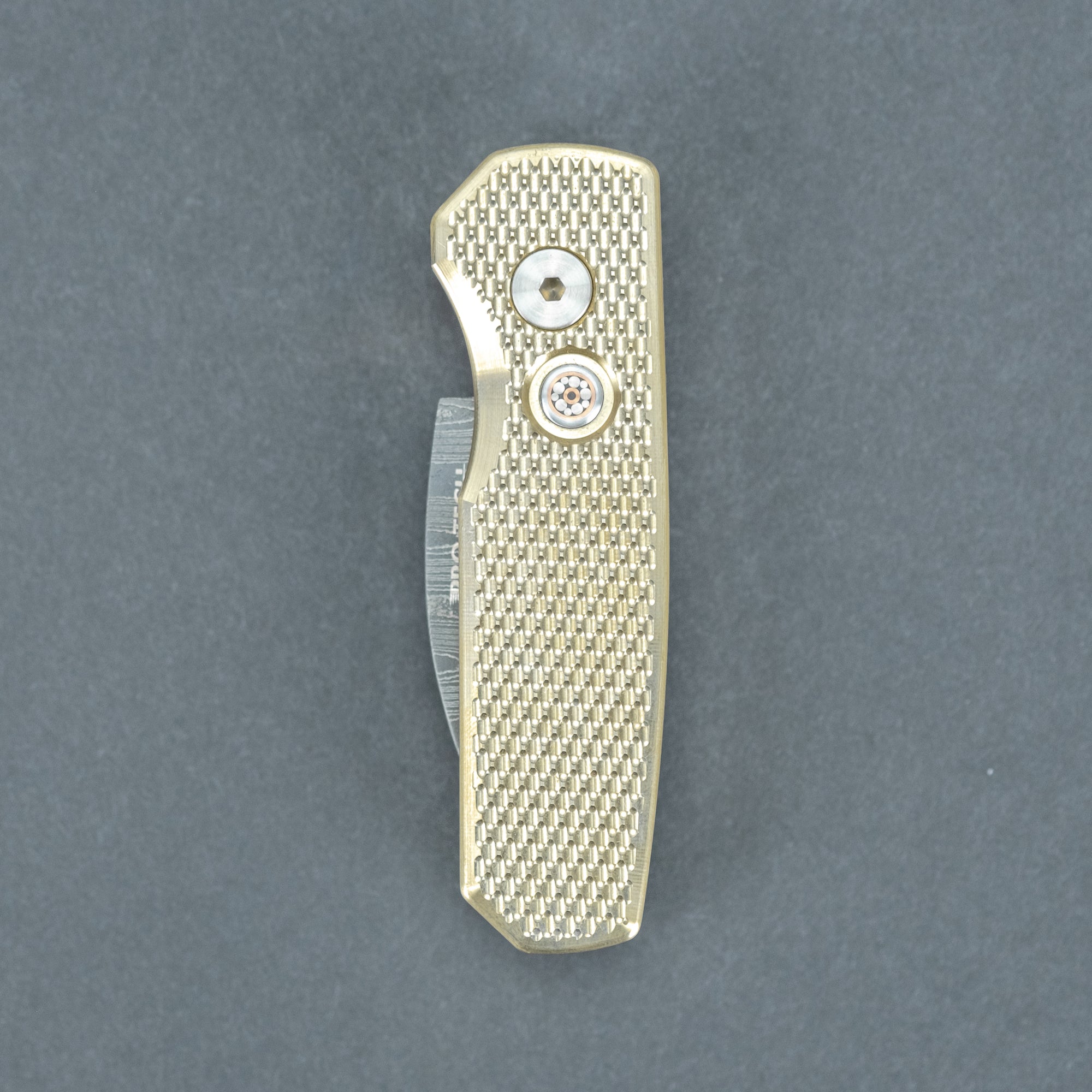 Pro-Tech Runt 5 - Chad Nichols Damascus & Textured Aluminum-Bronze (Limited)