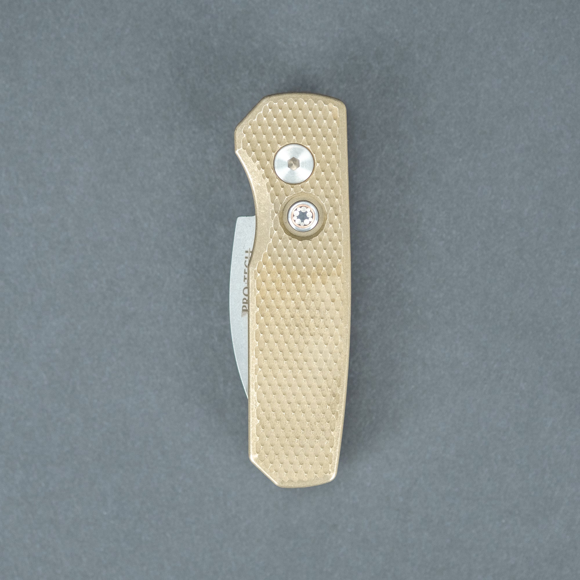 Pro-Tech Knives Runt 5 - Textured Aluminum Bronze w/ Mosaic Pin & 20CV steel (Limited)