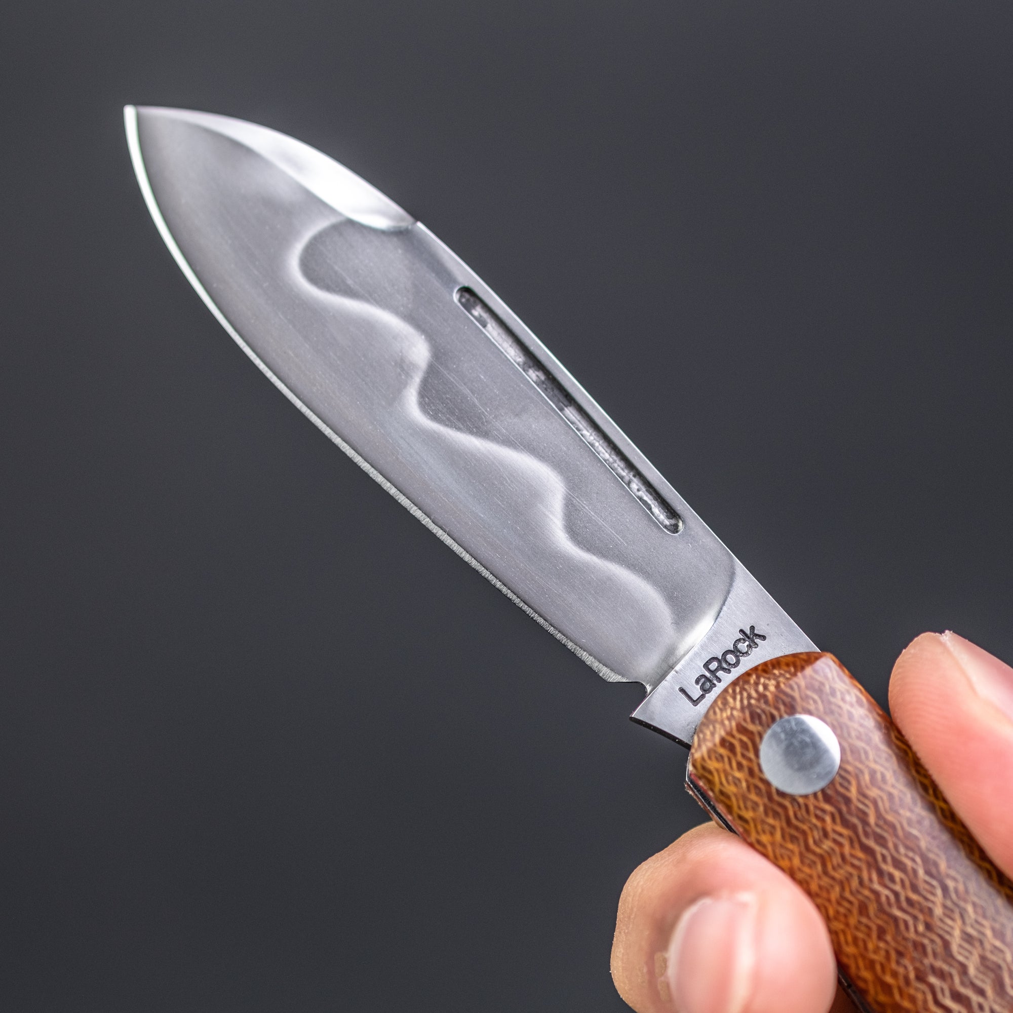 Tracy LaRock Dogleg - Natural Crosscut Micarta (Custom)