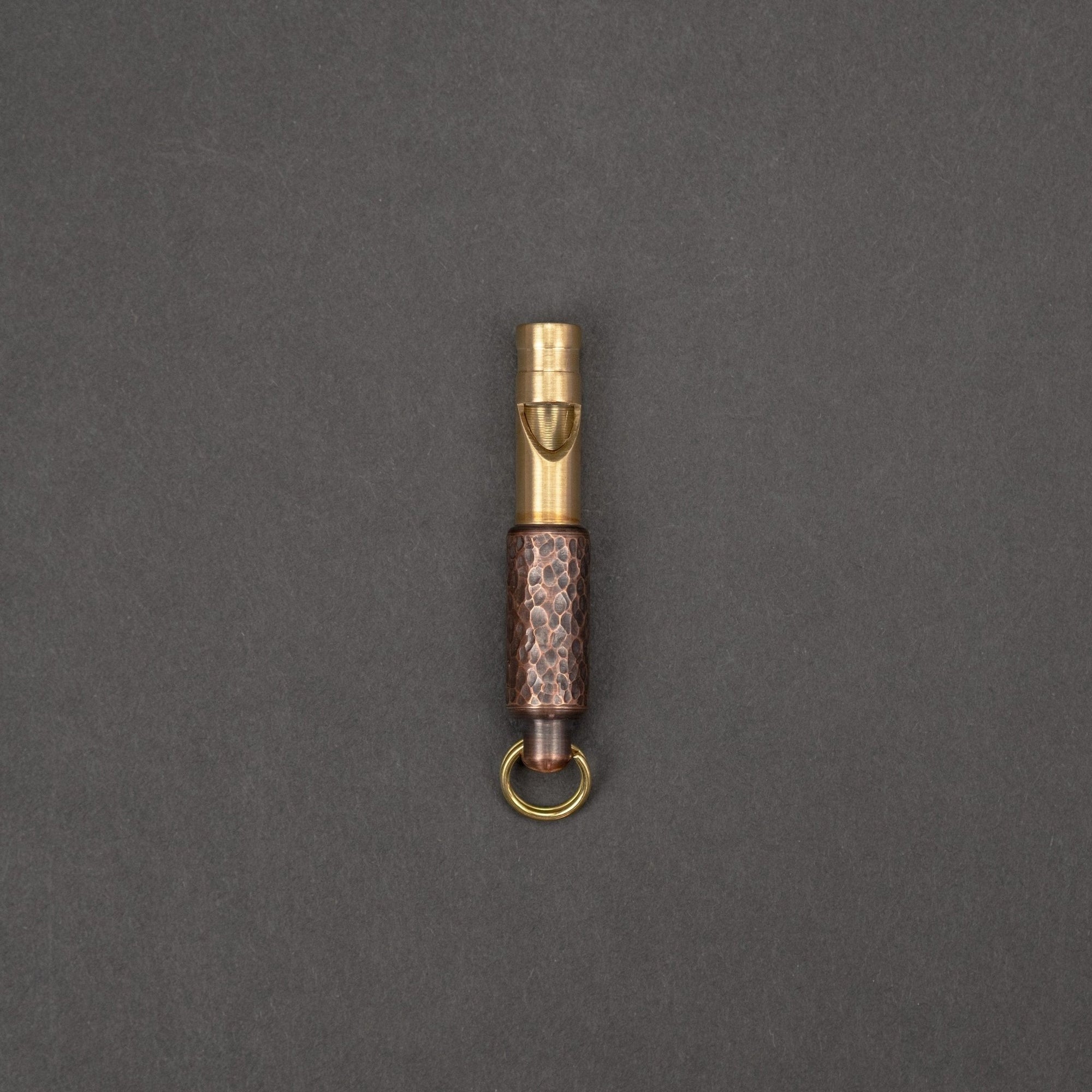 Drop Date (12/24): Fiddle Foundry Whistle - Hammered Copper & Brass (Custom) - URBAN EDC®