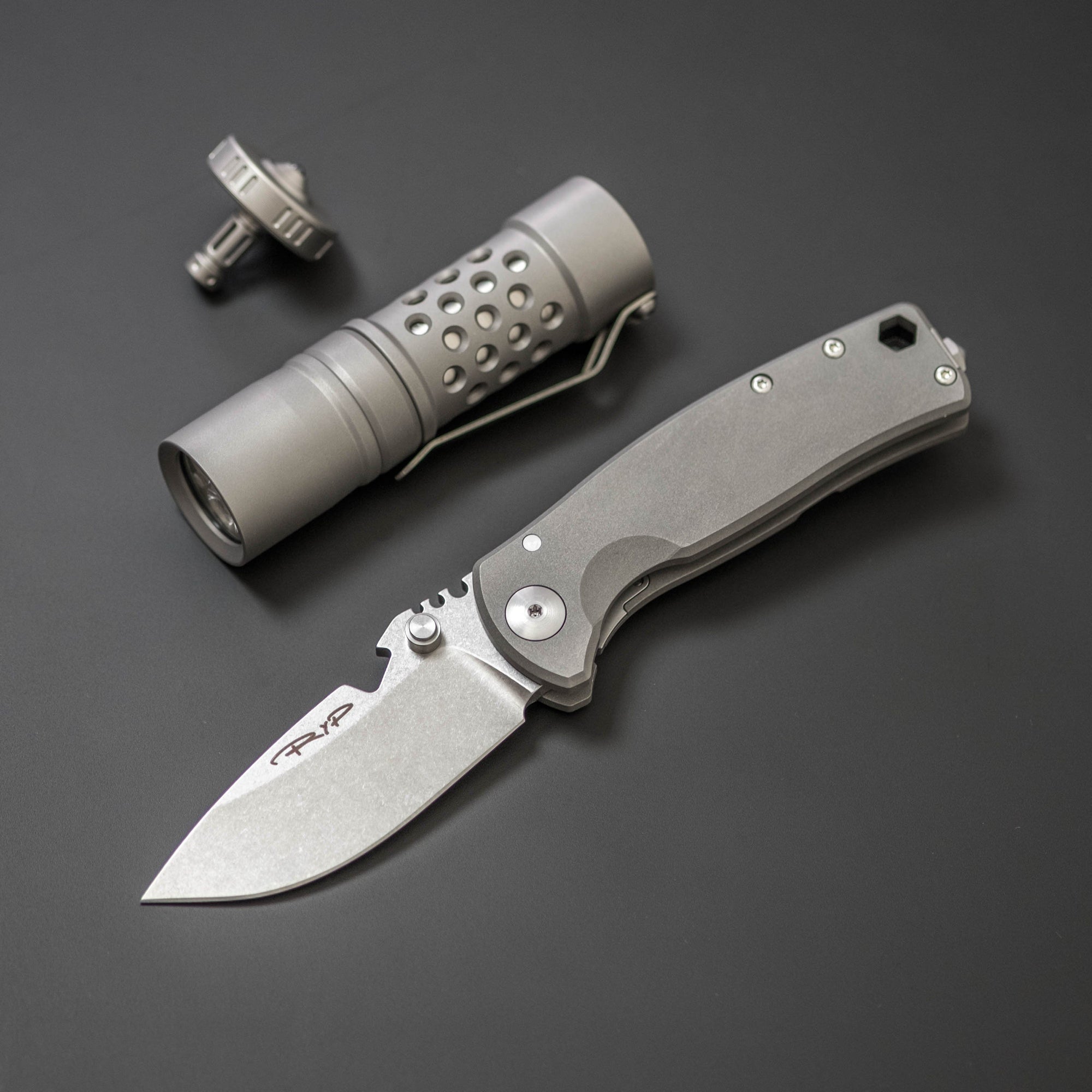 Barrel Flashlight Co. M2JN Flashlight - Bead Blasted Ti