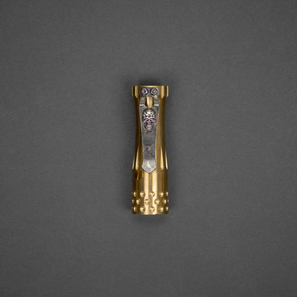 Flashlight - Pre-Owned: Laulima Metal Craft Malihini Flashlight - Brass With Steelflame Darkness Clip (Custom)