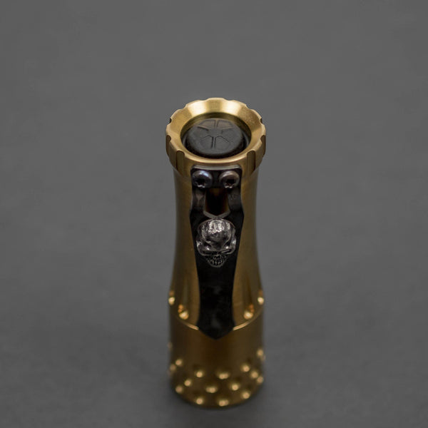 Flashlight - Pre-Owned: Laulima Metal Craft Malihini Flashlight - Brass With Steelflame Darkness Clip (Custom)