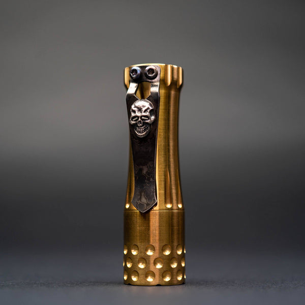 Flashlight - Pre-Owned: Laulima Metal Craft Malihini Flashlight - Brass With Steelflame Darkness Clip (Custom)