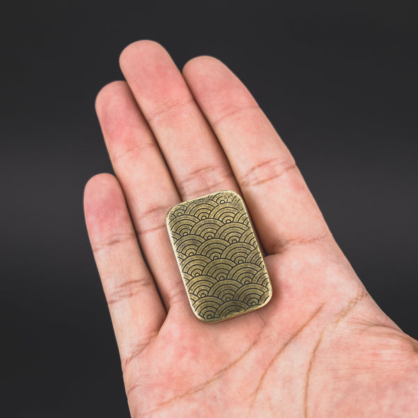 General Store - Ben Krein Worry Stone - Brass W/ Seigaiha (Exclusive)