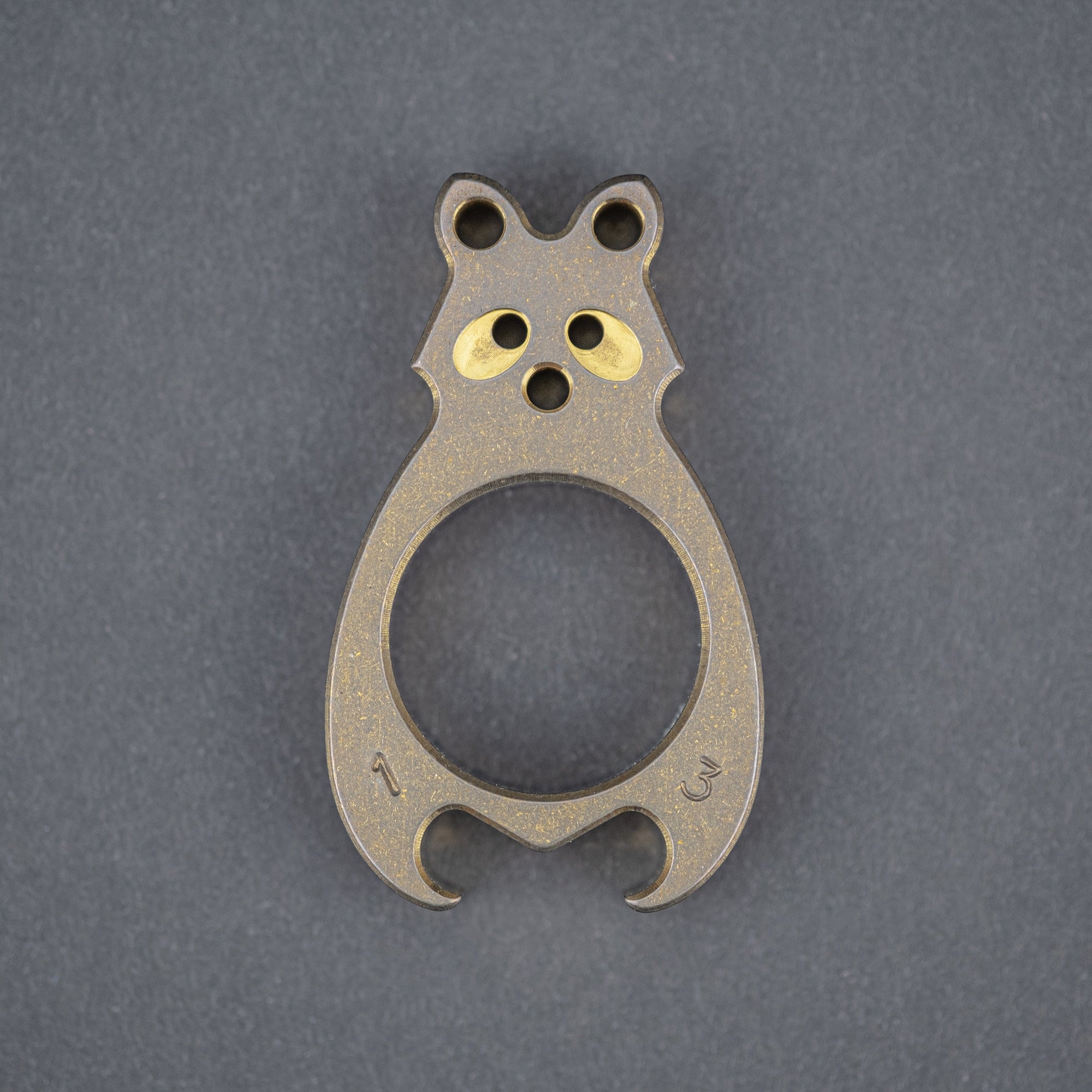 Keychains & Multi-Tools - VoxDesign ‘Gus’ 3/8” Raccoon - Two Toned Titanium