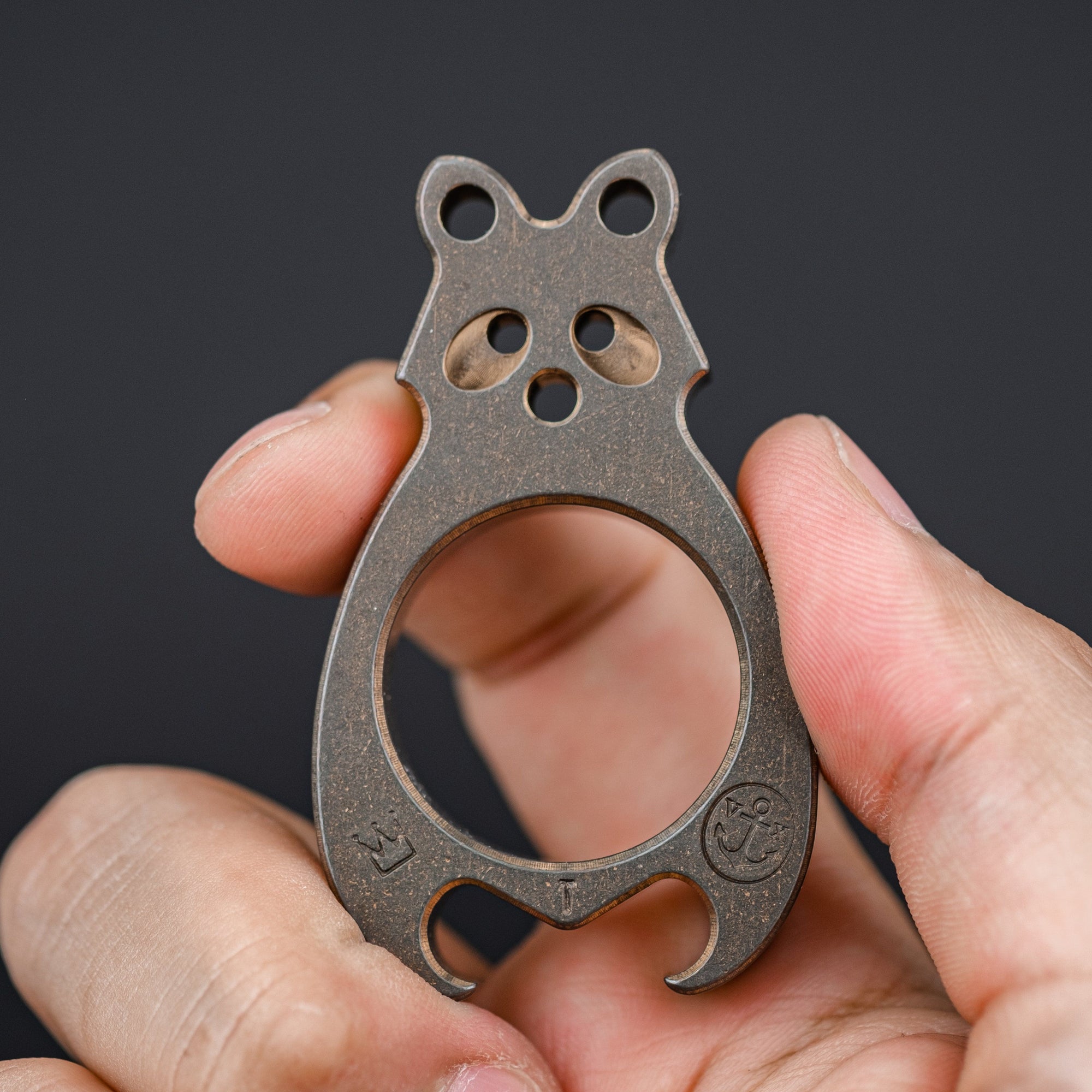 Keychains & Multi-Tools - VoxDesign ‘Gus’ 3/8” Raccoon - Two Toned Titanium