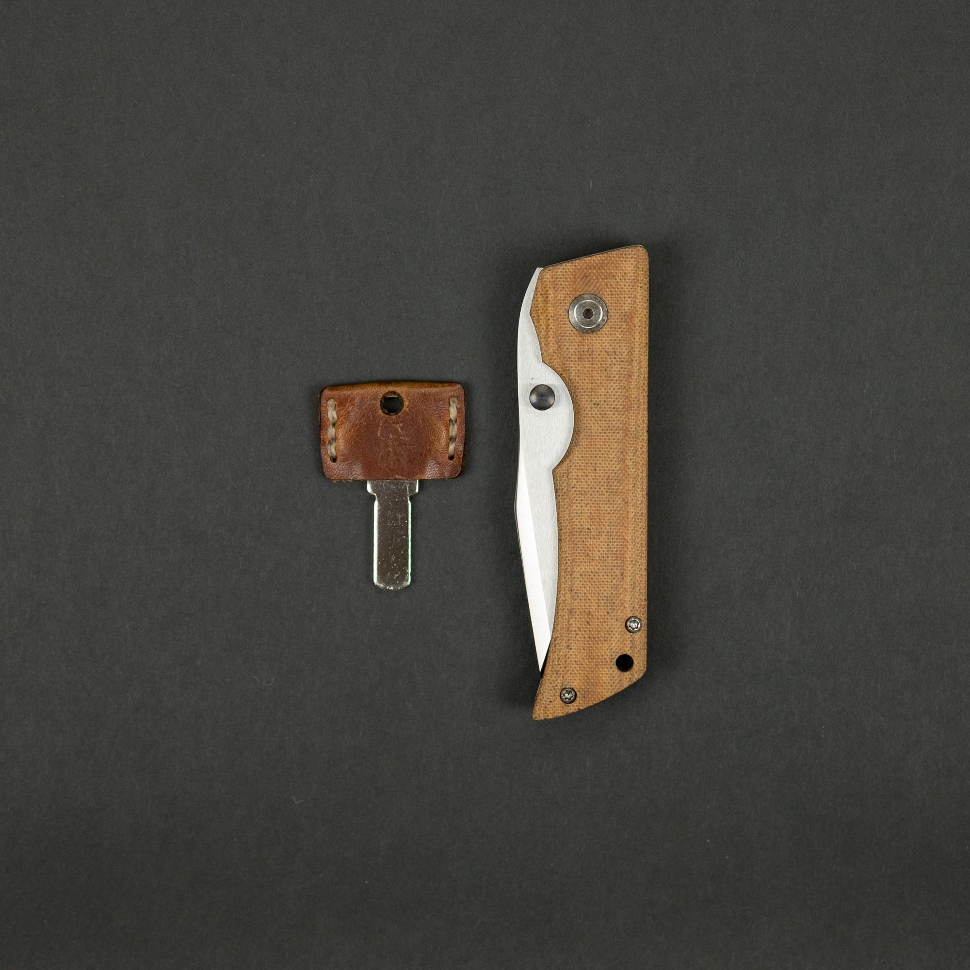 Knife - Billy Cho Knives Mini 56 - Brown Canvas Micarta (Custom)