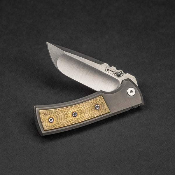 Knife - Chaves Knives Ultramar Redencion Drop Point - Titanium W/ Patina'd & Lasered  Brass Inlay (Exclusive)