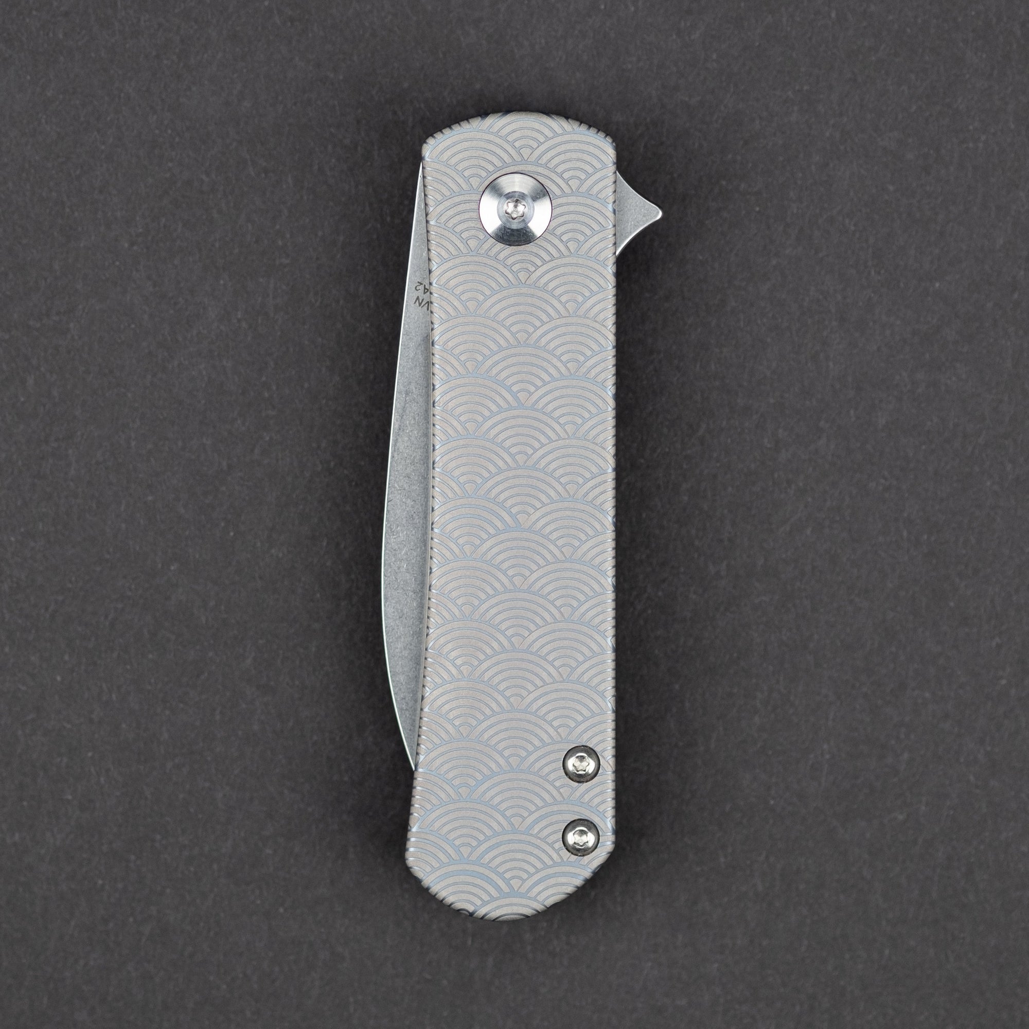 Knife - Kizer Laconico Yorkie W/ Seigaiha Motif - Titanium (Exclusive)