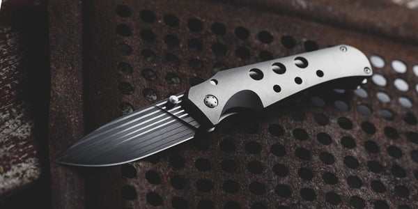 Knife - Pre-Owned: Jason Guthrie Scout - Titanium & Chad Nichols Bacon Damascus (Custom)