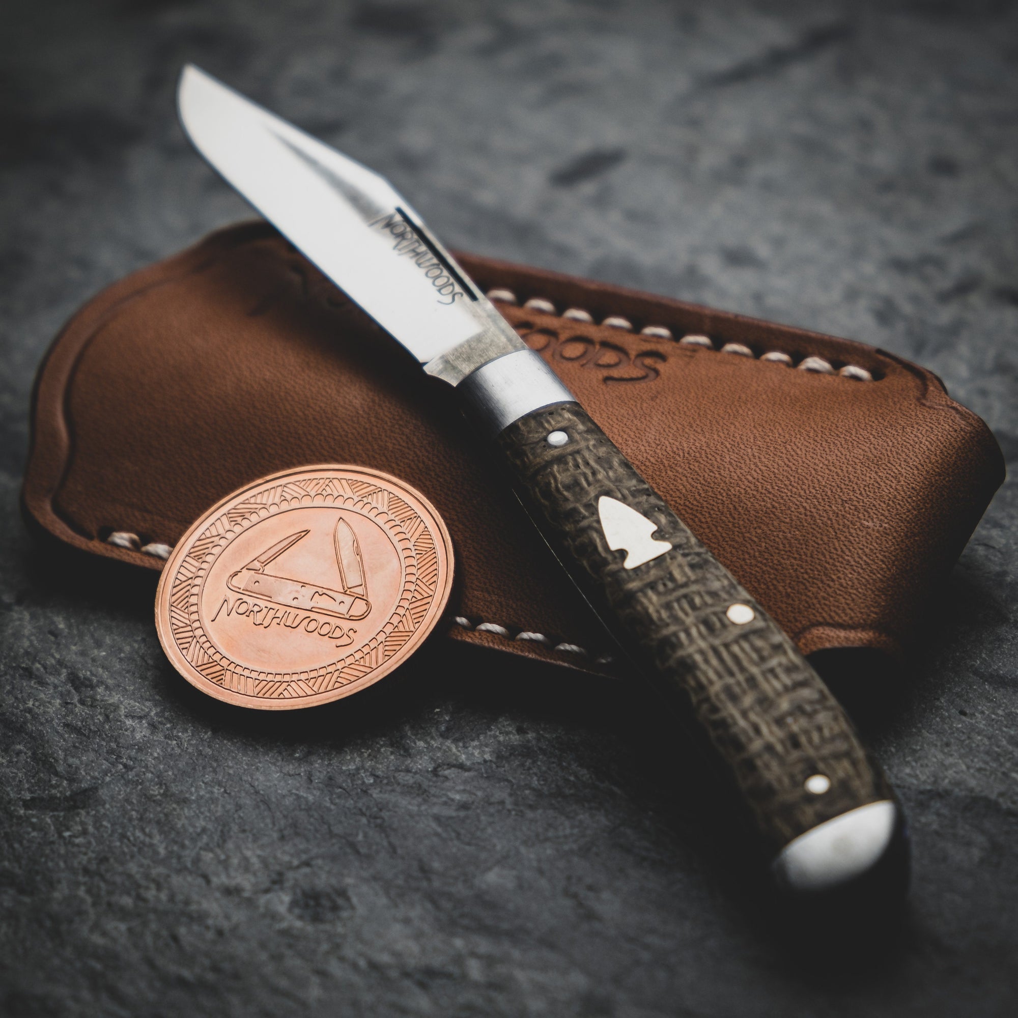 Knife - Pre-Owned: Northwoods Hawthorne Jack - Burlap Micarta