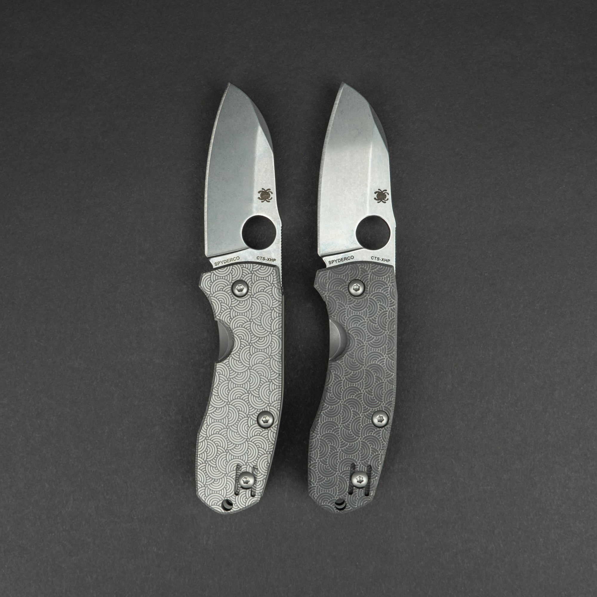 Spyderco Techno 2 with WKRMN Seigaiha Motif - Titanium (Exclusive)