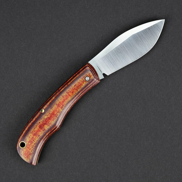 Knife - Taylor Made Nessie Slip Joint - Red & Tan Linen Westinghouse Micarta (Custom)