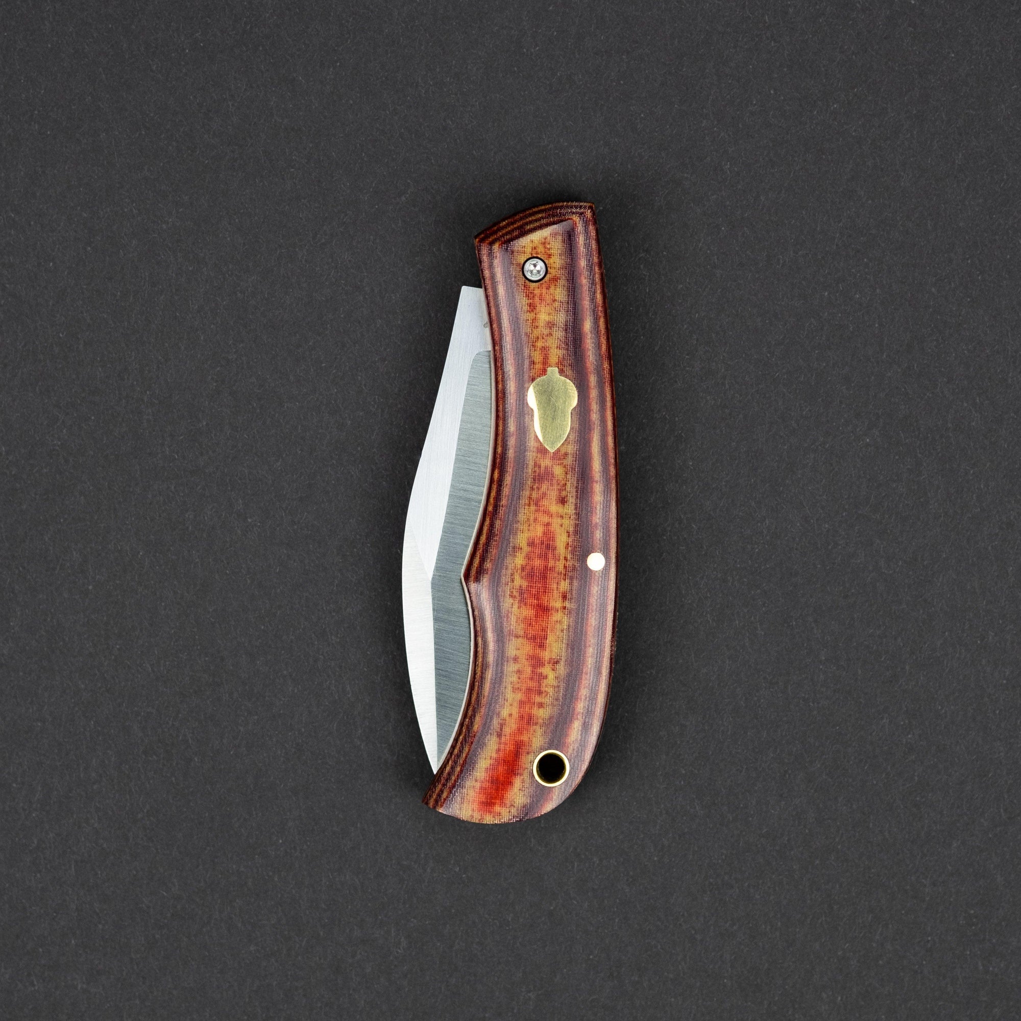 Knife - Taylor Made Nessie Slip Joint - Red & Tan Linen Westinghouse Micarta (Custom)