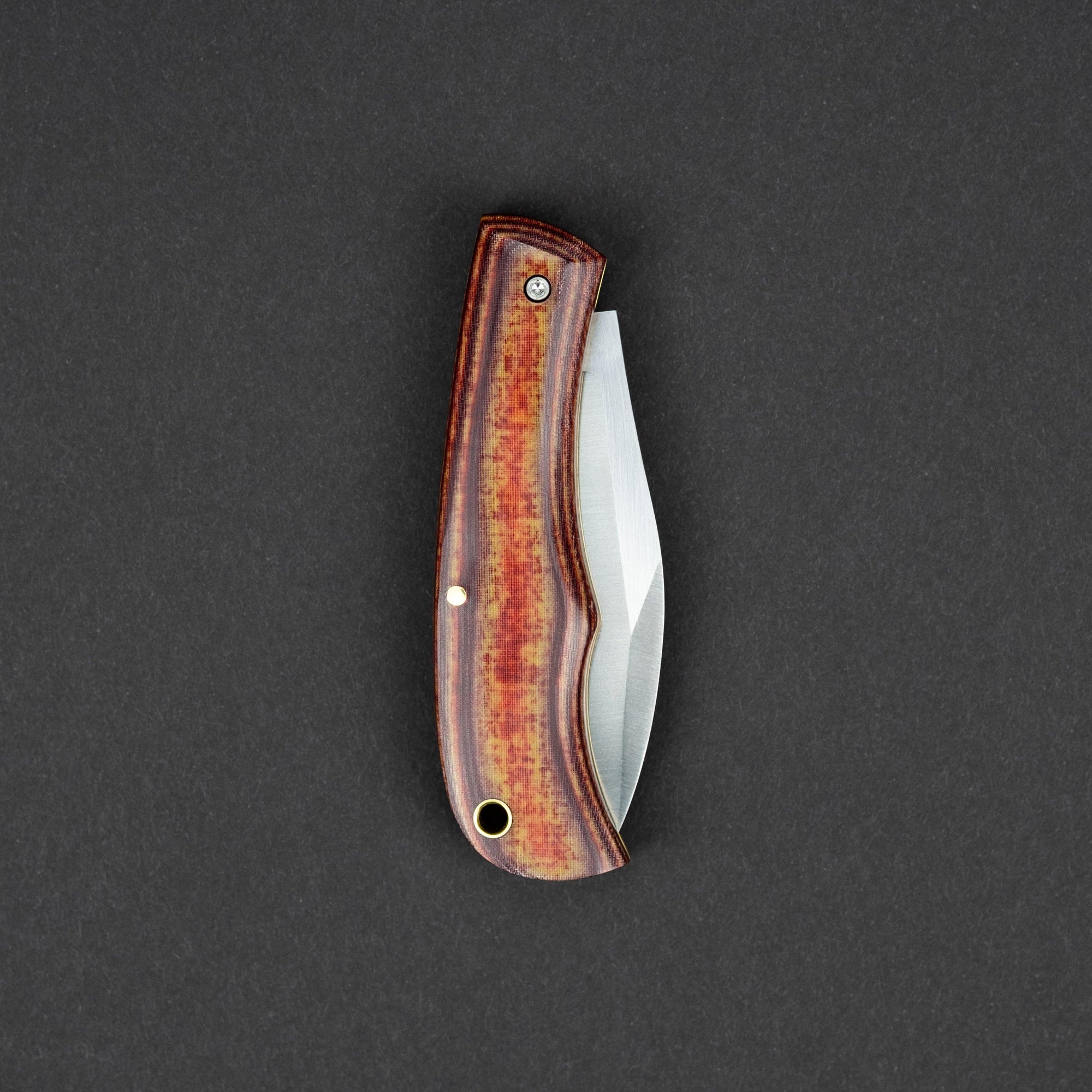 Knife - Taylor Made Nessie Slip Joint - Red & Tan Linen Westinghouse Micarta (Custom)