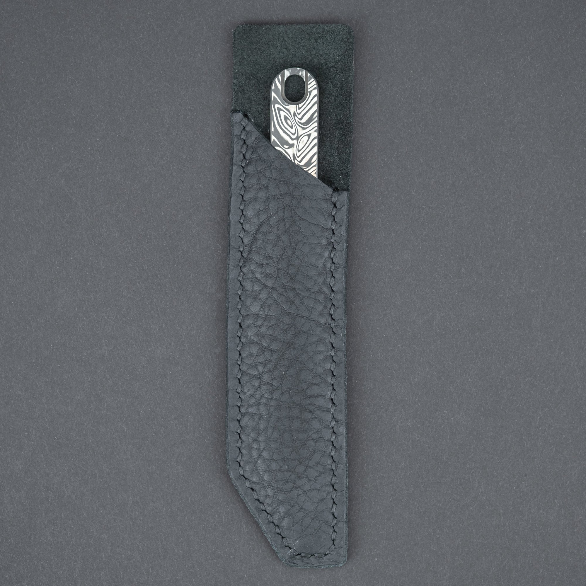 Knife - Urban EDC Supply Vitesse Rockit & Leather Slip - Damasteel (Limited & Exclusive)