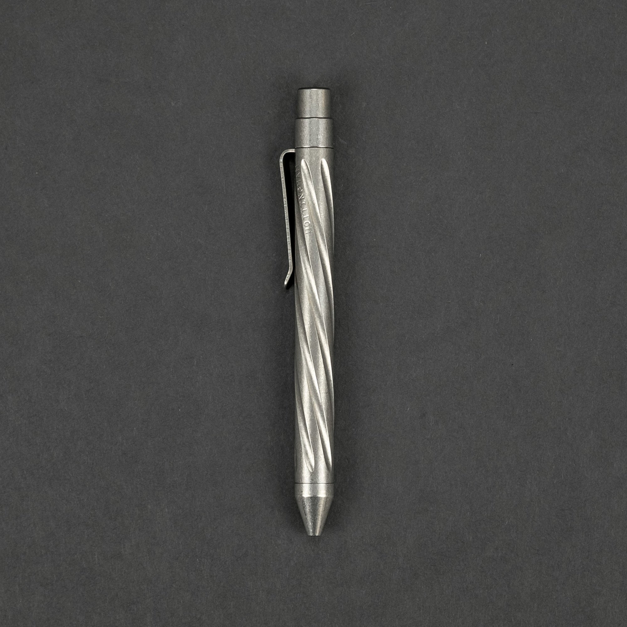 Pen - Pre-Owned: Nottingham Tactical: TiClicker Pen - Titanium W/ Spiral Flutes