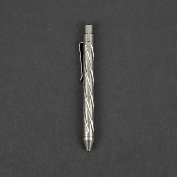 Pen - Pre-Owned: Nottingham Tactical: TiClicker Pen - Titanium W/ Spiral Flutes