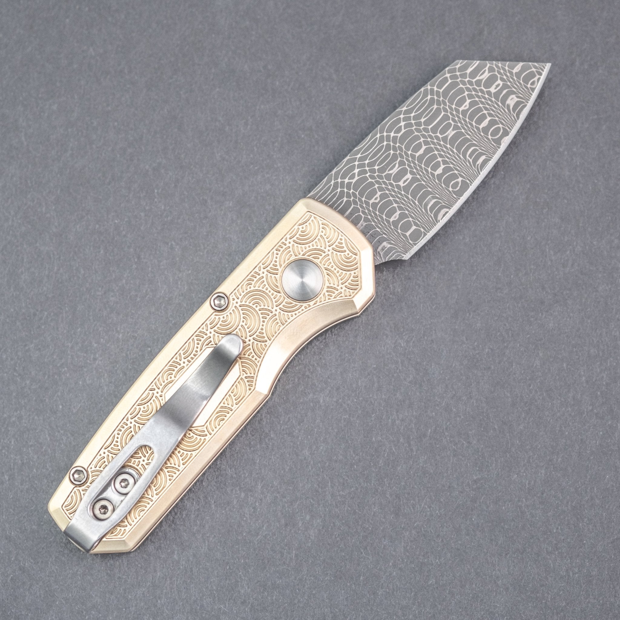 Pro-Tech x URBAN Runt 5 - Damascus & Seigaiha Bronze – URBAN EDC®