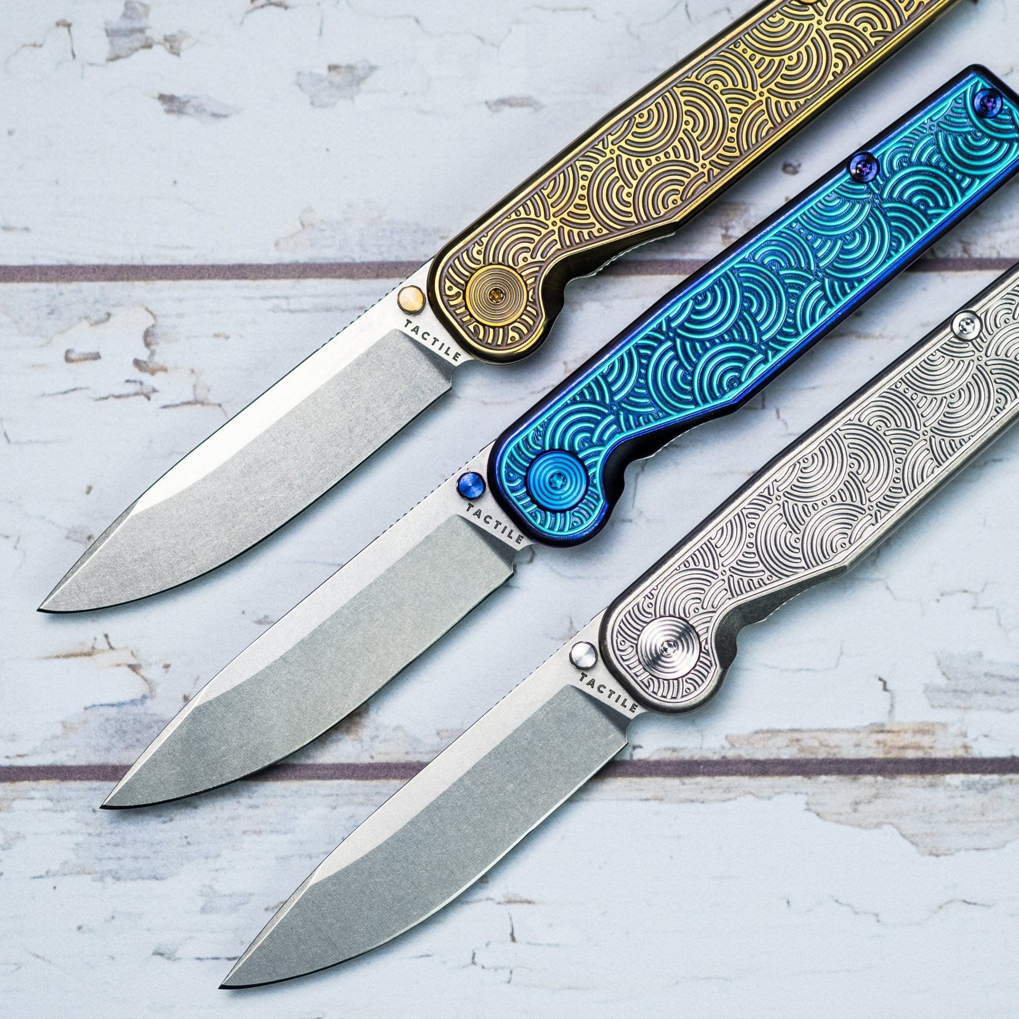 Tactile Knife Co. x URBAN Rockwall Thumbstud - Chaos Seigaiha