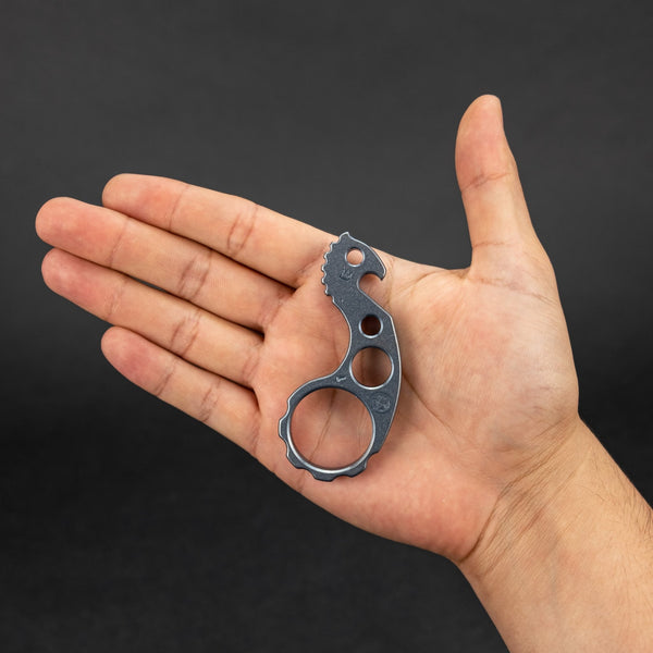 VoxDesign Blue Ano Seahorse - 1/4" Titanium (Custom) - URBAN EDC®